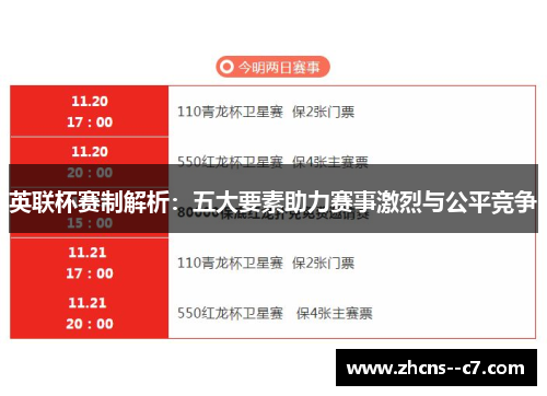 英联杯赛制解析：五大要素助力赛事激烈与公平竞争